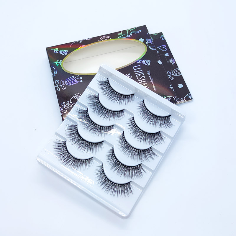 5 Pasang 3D Faux Mink Bulu Mata Buatan Tangan Volume Gebu Bulu Mata Dramatik