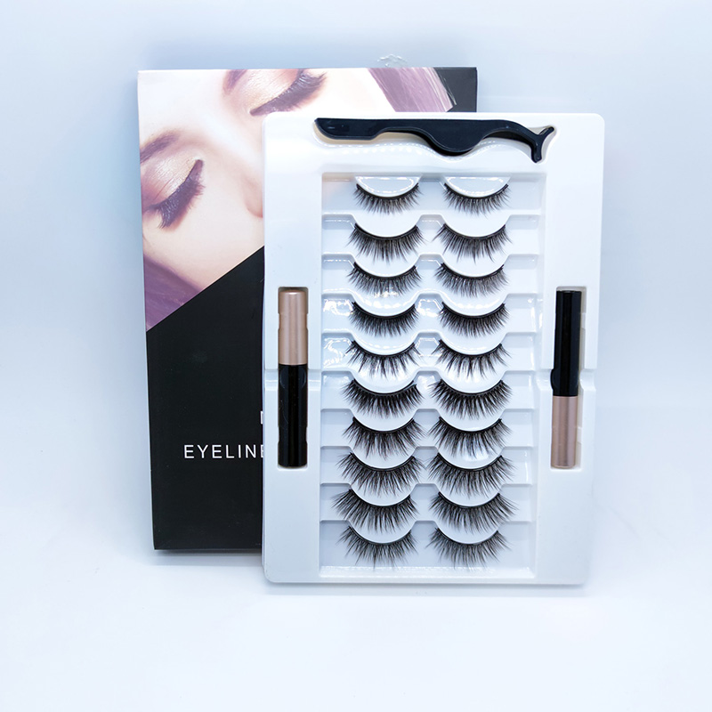 6D Magnetic Eyelashes Eyeliner Kit Natural Looking 10 pasang pek
